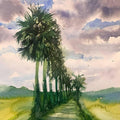 Landscape watercolor painting titled 'Road to Heaven', 11x15 inches, by artist KS Farvez on Paper