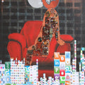 contemporary mixed media painting titled 'Robotic World 2', 30x24 inches, by artist Rajnarayan Santra on Canvas