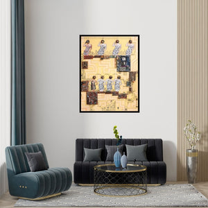 Preview of 'Robotic World (Circuit Couture)' Painting by Rajnarayan Santra shown on a wall in a furnished room.