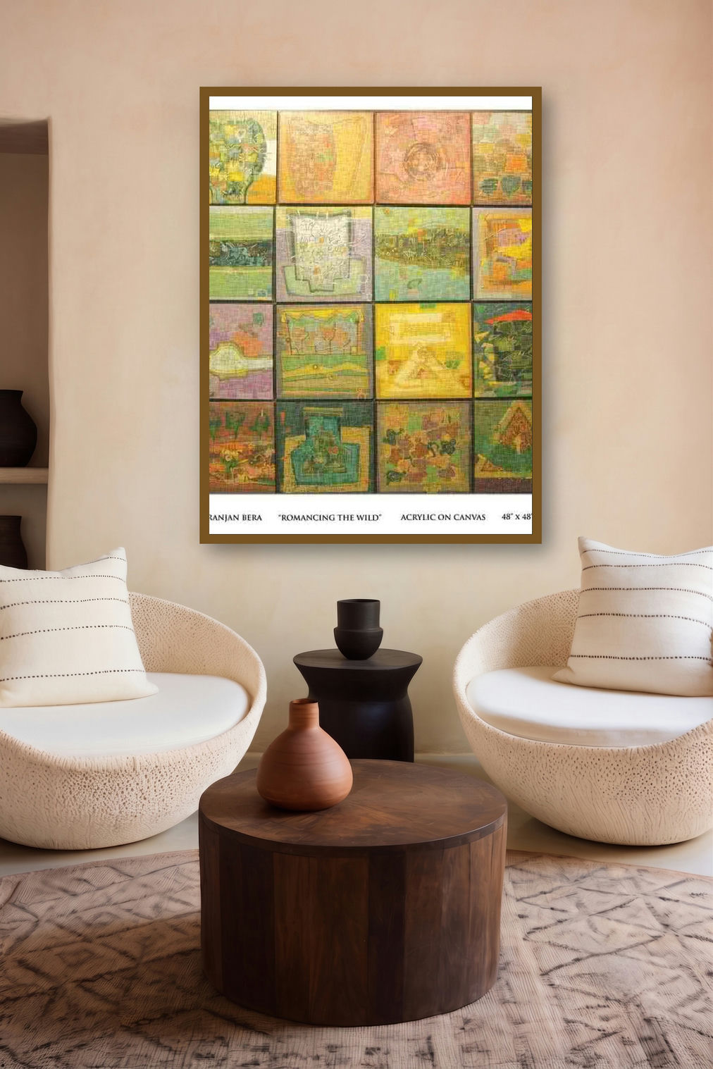 Romancing The Wild (Wild at Heart: A Tapestry of Tales) by artist Pinaki Ranjan Bera displayed in a Minimalist gallery