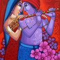 Romantic Couple' figurative acrylic painting by artist Sekhar Roy, 29x24 inch, on canvas