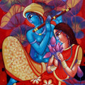 Figurative acrylic painting titled 'Romantic Couple 3', 72x36 inches, by artist Sekhar Roy on Canvas