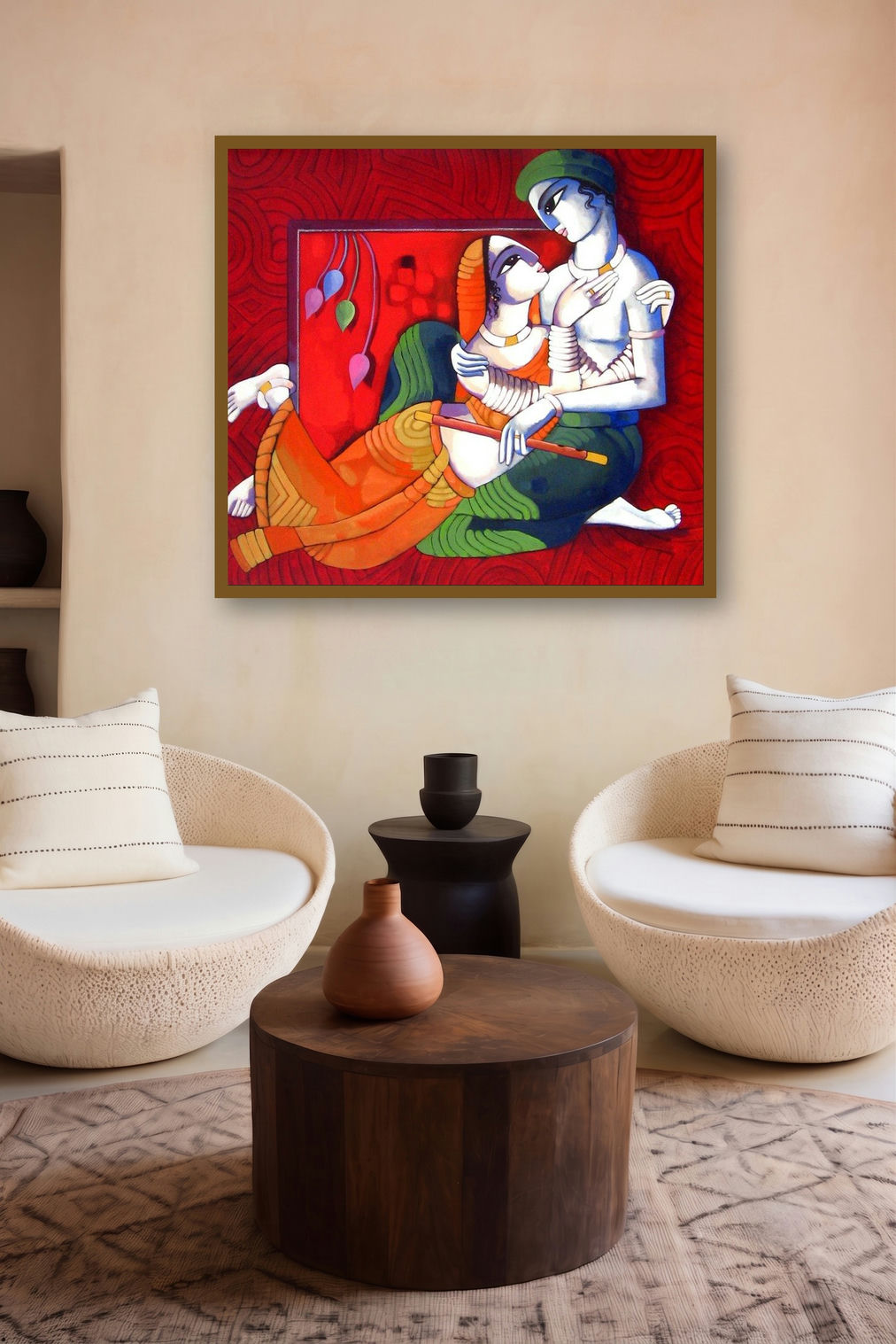 Romantic Couple 8 (Eternal Melody) by artist Sekhar Roy displayed in a Indian Art gallery