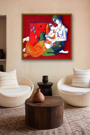 Romantic Couple 8 (Eternal Melody) by artist Sekhar Roy displayed in a Indian Art gallery