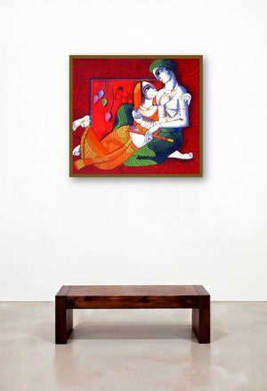 Romantic Couple 8 (Eternal Melody) by artist Sekhar Roy displayed in a Classic Hotel Suite