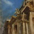 Cityscape oil painting titled 'Rome', 26x21 inches, by artist Surabhi Gulwelkar on Linen