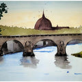 Cityscape watercolor painting titled 'Rome Italy', 7x11 inches, by artist Arunava Ray on Paper