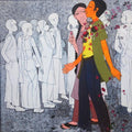 Figurative acrylic painting titled 'Romeo', 48x48 inches, by artist Rahul Mhetre on Canvas