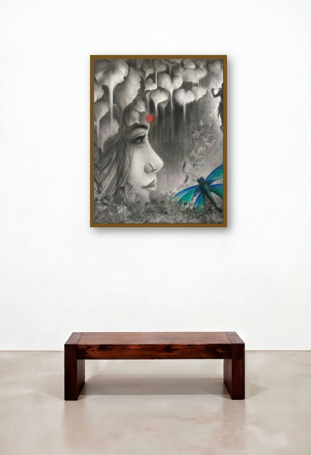 Rooprangili (Eternal Longing) by artist Rakhi Baid displayed in a Rustic Foyer