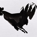 Rooster 12' animals ink drawing by artist Ashok Hinge, 4x6 inch, on paper