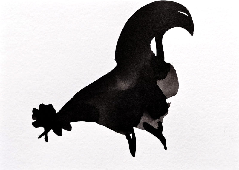 Rooster 16' animals ink drawing by artist Ashok Hinge, 4x6 inch, on paper