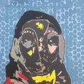 Figurative printmaking titled 'Root Out 2', 11x10 inches, by artist Manoj Jadaun on Paper