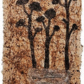 Nature mixed-media painting titled 'Rooted Unity', 19x17 inch, by artist Desh Deepak on Cloth