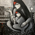 Figurative acrylic painting titled 'Roots Of Life', 24x20 inches, by artist Mousumi Mukherjee on Canvas