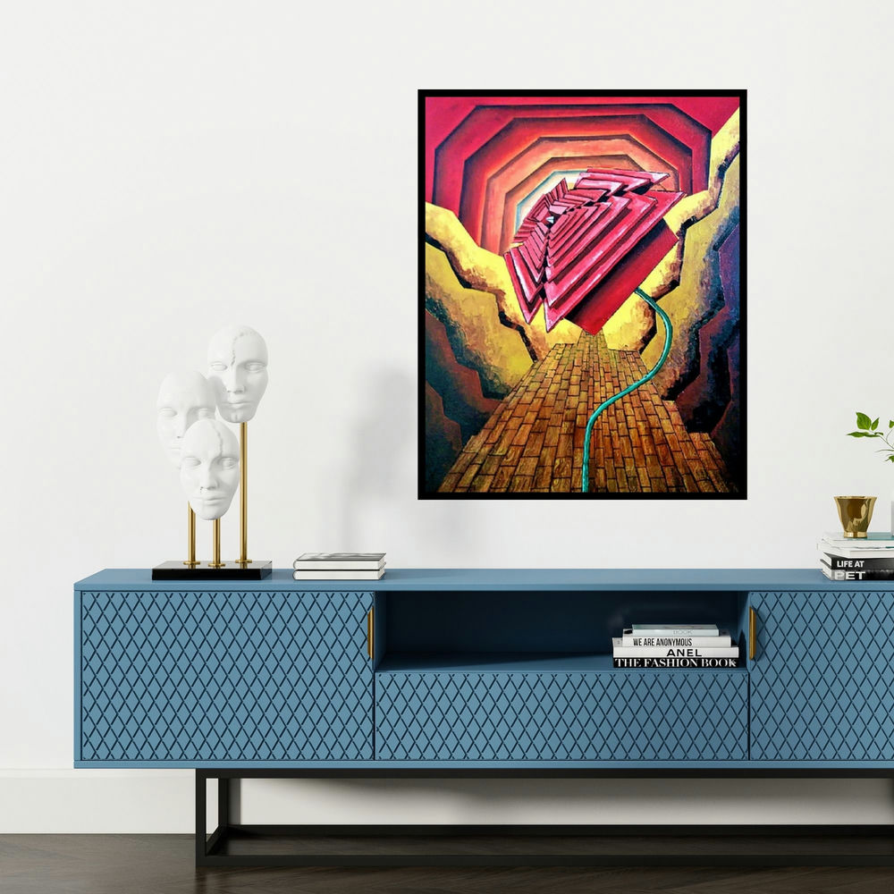 'Rose' painting by Kartikey Sharma shown on a wall in a furnished room.