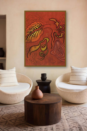Rose And Leaf Abstract by artist Santosh More displayed in a Designer gallery