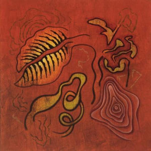 Rose And Leaf Abstract by Santosh More, Original Oil Abstract Painting on Canvas, Large Square Wall Art