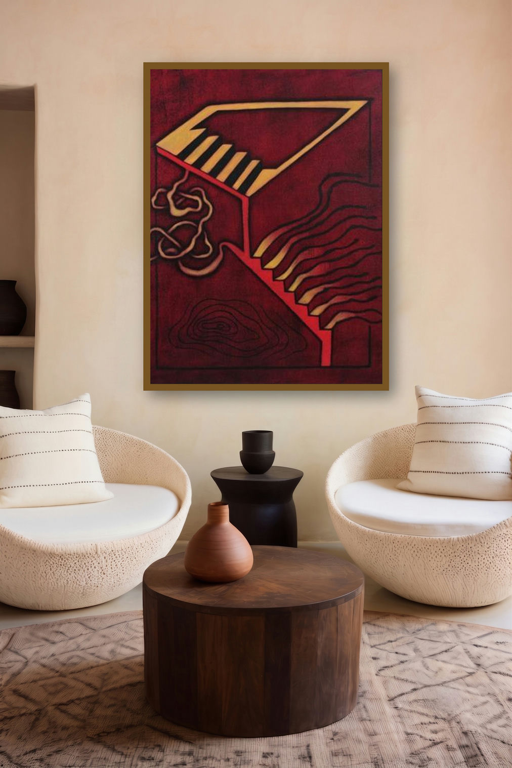 Roseate Abstract by artist Santosh More displayed in a Curated gallery