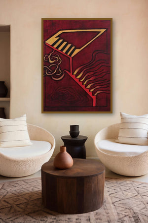 Roseate Abstract by artist Santosh More displayed in a Curated gallery