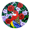Rosella Rhapsody' nature acrylic painting by artist Sreya Gupta, 28x28 inch, on canvas