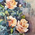 Nature watercolor painting titled 'Roses', 15x11 inches, by artist Shagufta Mehdi on Paper