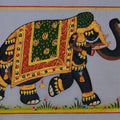 Animals miniature traditional art titled 'Royal Elephant 3', 4x6 inches, by artist Unknown on Silk