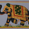 Animals miniature traditional art titled 'Royal Elephant 4', 4x6 inches, by artist Unknown on Silk