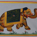 Animals miniature traditional art titled 'Royal Elephant 5', 4x6 inches, by artist Unknown on Silk