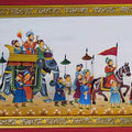 Figurative mughal traditional art titled 'Royal Elephant In Procession', 7x10 inches, by artist Unknown on Paper