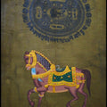 Animals miniature traditional art titled 'Royal Horse', 12x9 inches, by artist Unknown on Paper