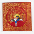 Royal Peacock 1' animals miniature Traditional Art by artist Unknown, 8x7 inch, on silk
