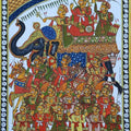 Religious phad traditional art titled 'Royal Ride 1', 22x16 inches, by artist Abhishek Joshi on Handmade Canvas