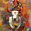 Rudra Grace' religious mixed-media painting by artist Anil Kumar, 45x32 inch, on canvas