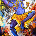 'Rudra Shiva' religious acrylic painting by artist Arjun Das, 60x36 inch, on canvas