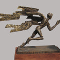 'Running Man' figurative Brass, Metal sculpture by artist Rohan Sonavane, 17x25 inch, on brass, metal
