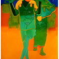 Figurative acrylic painting titled 'Rural Couple II', 24x35 inches, by artist Tailor Srinivas on Canvas