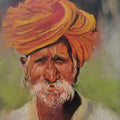 Portrait pastel drawing titled 'Rustic Man', 18x16 inches, by artist Rupesh Patil on Paper
