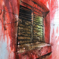 Still-life watercolor painting titled 'Rusty Old Window', 30x22 inches, by artist Sadikul Islam on Paper