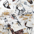 Abstract mixed media painting titled 'Rusty tools', 168x28 inches, by artist Dhananjoy Das Painting on Canvas
