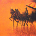 Rythmic Monsoon Ride 2' figurative acrylic-charcoal painting by artist Somnath Bothe, 12x24 inch, on canvas