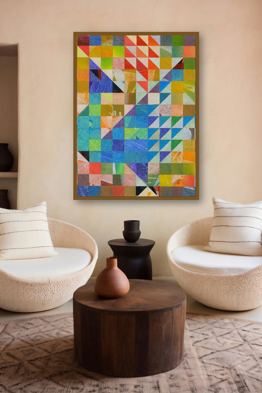 S 14 (Interwoven Geometry) by artist Padmanabh Bendre displayed in a Curated gallery