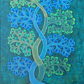 'Saamanjasya' nature acrylic painting by artist Rashmi Shivhare, 36x23 inch, on canvas