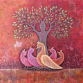 'Saanidhya' animals acrylic painting by artist Rashmi Shivhare, 24x24 inch, on canvas