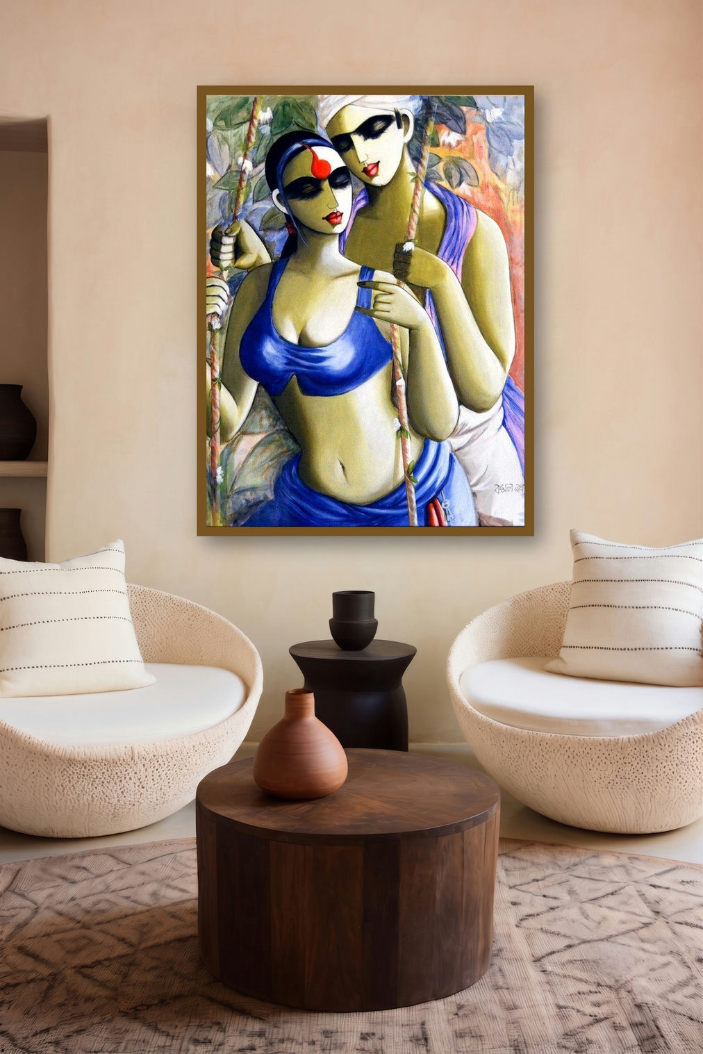 Saawan (Monsoon Rhapsody) by artist Kamal Devnath displayed in a Museum Style gallery