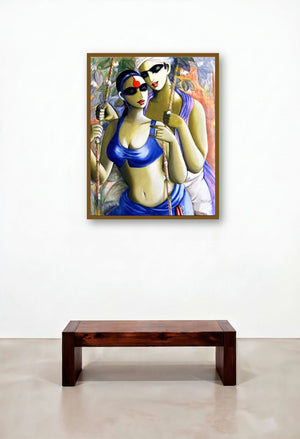 Saawan (Monsoon Rhapsody) by artist Kamal Devnath displayed in a Classic Family Room