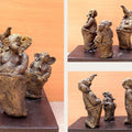 contemporary sculpture titled 'Sack Race', 18x16x10 inches, by artist Nishchay Thakur on Plaster Of Paris