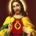 Religious acrylic painting titled 'Sacred Heart 15', 48x36 inches, by artist Ns Art on Canvas