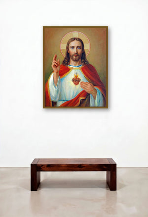Sacred Heart 17 by artist Ns Art displayed in a Boutique Hotel Style Hotel Suite