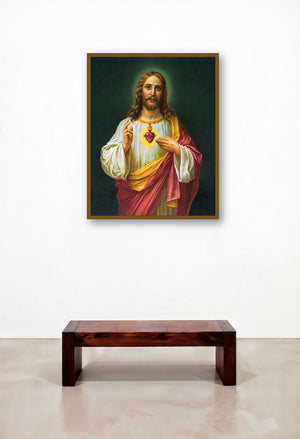 Sacred Heart 19 by artist Ns Art displayed in a Traditional Family Room