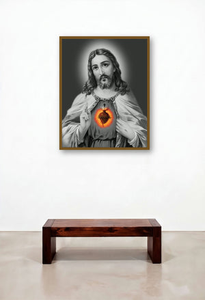 Sacred Heart 20 by artist Ns Art displayed in a Designer Hotel Lobby